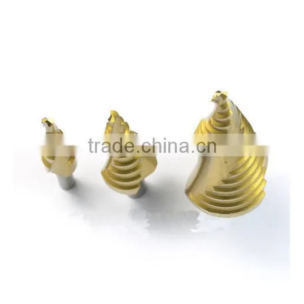 3pcs/set HSS Step Drill Bit Set Metric Spiral Flute Core Drill Bit Titanium Coated Cone Step Drill Bit Set Hole Cutter Round photo-4