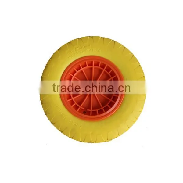 Qingdao Wantai Pneumatic Rims Wheel Solid pu Wheelbarrow Wheels photo-5