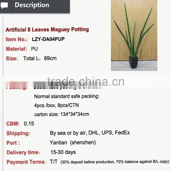 2015 New Home Decoration Maguey Potting Artificial Green Plant photo-2