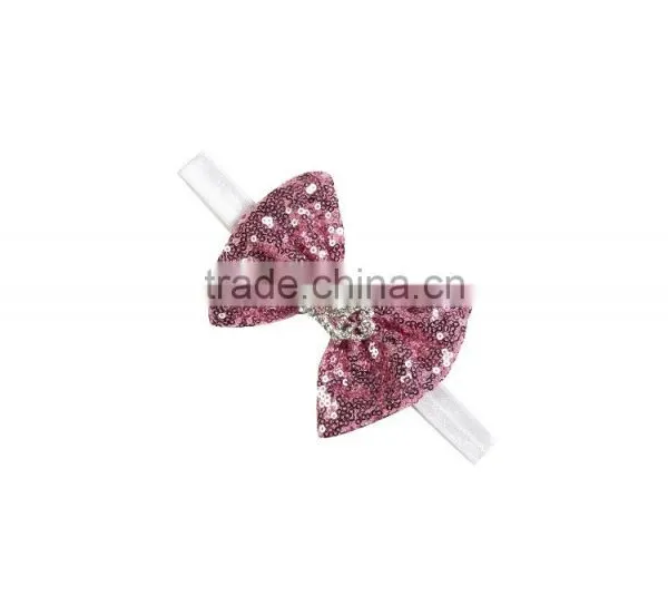 Latest Design Newborn Baby Fashion Sequin Headband Glitter Sequin Bow Baby Headband photo-5