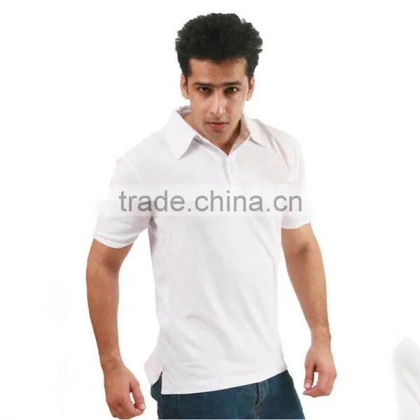 Fashion Men's Bulk White Plain Stand Neck T-shirt Shirt for Men Polo photo-3