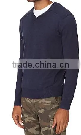 Autumn Cotton V-neck Pullover Men Sweater Hand Made Designs photo-4