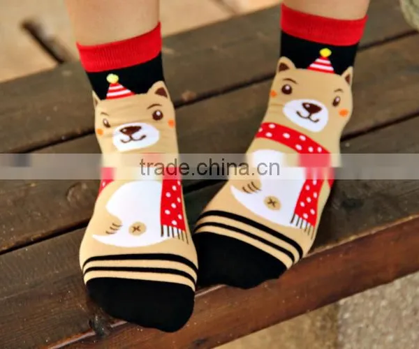 2016 New 3D Cartoon Christmas Snowman Socks Women Cotton Socks Floor Women Cotton Socks photo-5