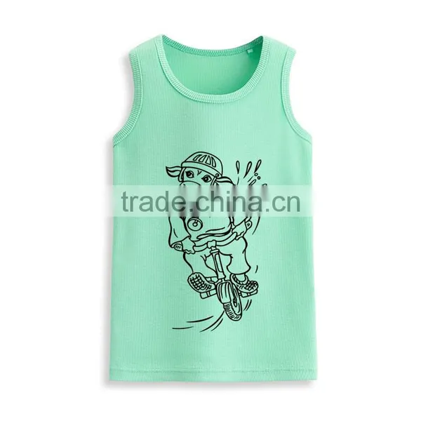 Wholesale Sleeveless t Shirt Fashion Kids Custom Print Tank Top Manufacturer photo-2