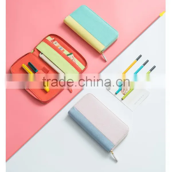 A6 Size PU Material Planner With Zipper Sweety Color Daily Planner Diary photo-6