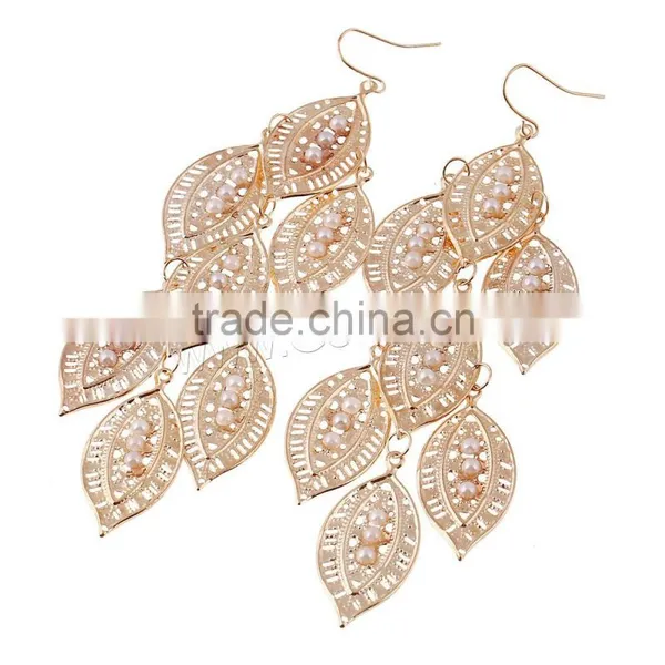 Fashion Geometric Plastic Pearl Zinc Alloy Earring Dubai Gold Jewelry Earring photo-2