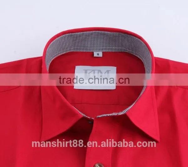 Stiff Collar Mens Solid Color Dress Shirts photo-5