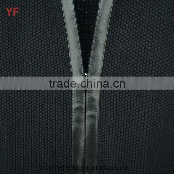 Fashion Knit Leather Sweater For Women photo-3