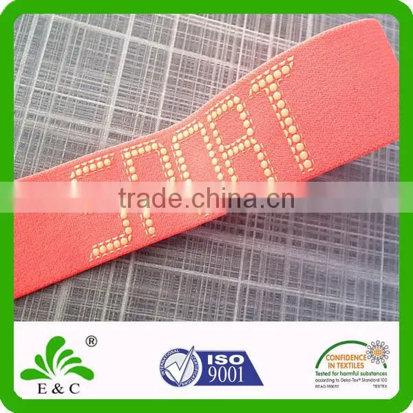 Oeko-tex100 no Smell no Crack Soft Plush Printed Silicone Elastic Webbing