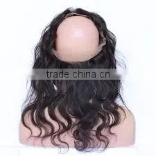 Virgin Human Hair Lace Closure Ear To Ear Elastic 360 Lace Band Frontal Closure With Baby Hair Bleached Knots photo-5
