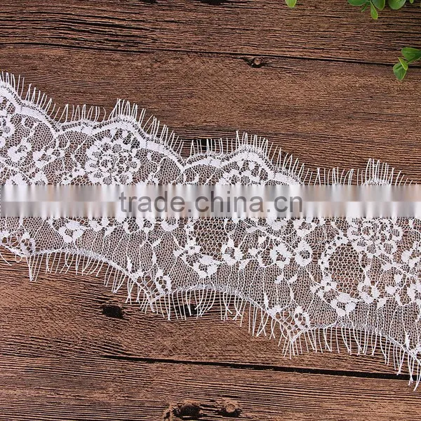 3 Yards Vintage Soft Floral Embroidery Black Eyelash Lace Trim photo-2