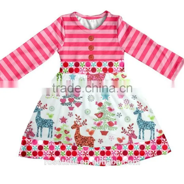 Printed With a Beautiful Pattern With the Girl's Dream of the Same Beautiful and Generous Cotton Princess Christmas Dress photo-5
