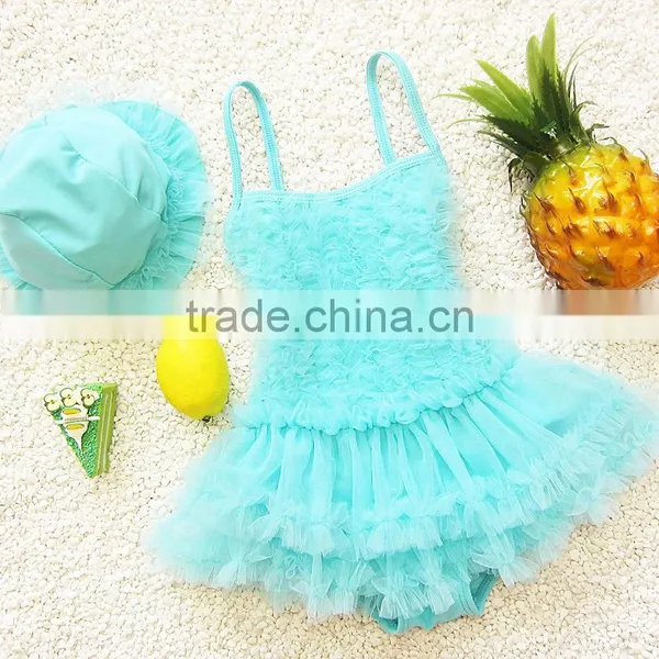 Wholesale Princess Pink Dress Style Swimsuit for Children Models photo-5
