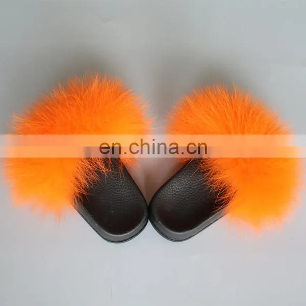 Children Style Baby Cute Genuine Fox Fur Slipper Wholesale Fashion Fur Slippers photo-3
