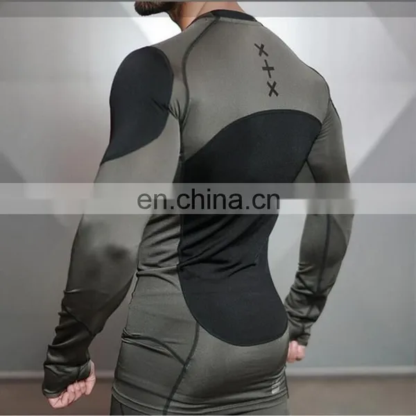 Muscle o Neck Elastane Gym Mens Compression Shirts photo-4