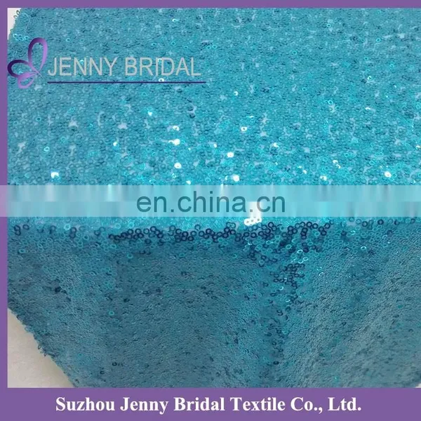 SQN#10 Jenny Bridal Ocean Blue Cheap Metallic Sequin Table Runner photo-3