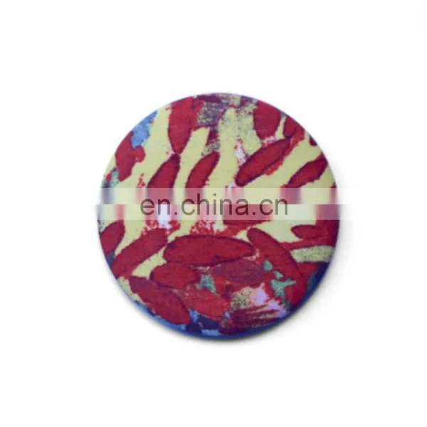 Hot Selling Floral Printing Fabric Covered Pocket Mirror photo-2