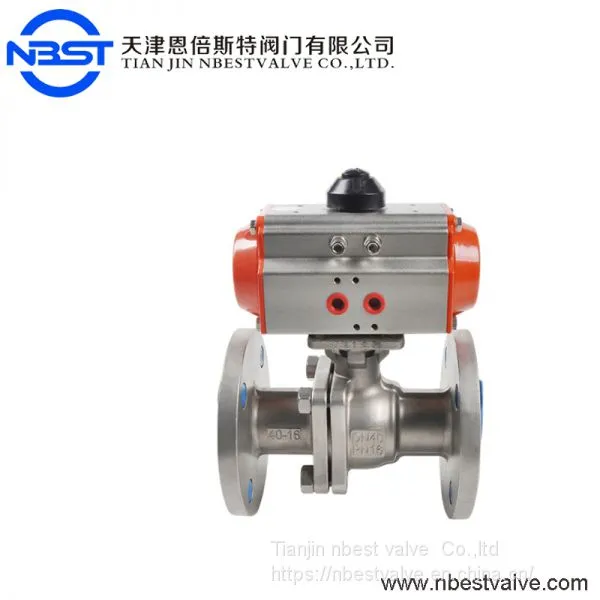 Hot Selling Type High Demand Industrial 2pc Flange Pneumatic SS304 Ball Valve photo-2