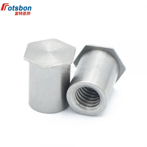 BSOS-6440-6/8/10/12/14/16/18/20/22/24/26/28/30/32/34 Hex Rivet Blind Hole Threaded Standoffs Self Clinching Feigned Crimped Standoff Server Cabinet Sheet Metal Spacer PEM Standard photo-2