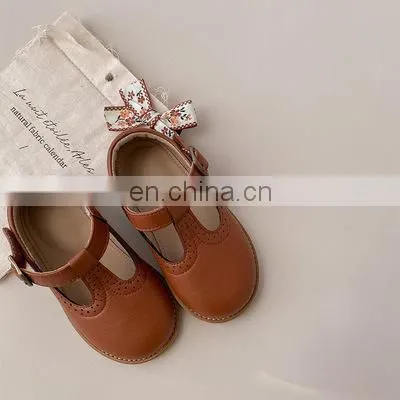 2020 New Girl Temperament Retro Princess Small Leather Shoes Children's Single Shoes Soft Sole Grandma Shoes photo-5