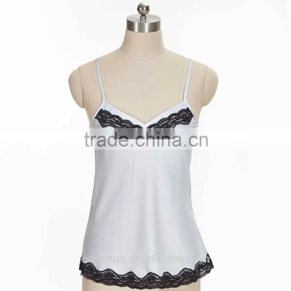 100% Poly Woven Ladies Print Camisole With Lace photo-2