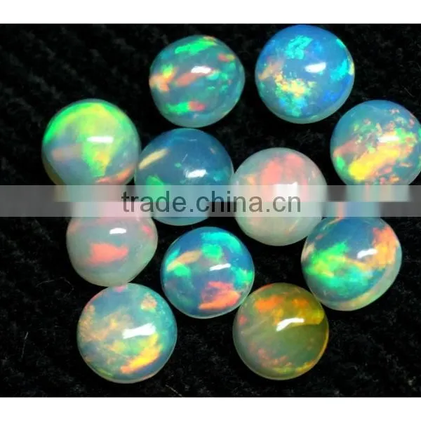 Natural Welo Ethiopia Opal Cabochon Calibrated Size 6mm Round Play of Color photo-2
