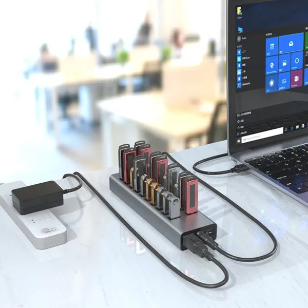 20 Port 480Mbps Rate 90W Powered USB 2.0 Hub photo-3