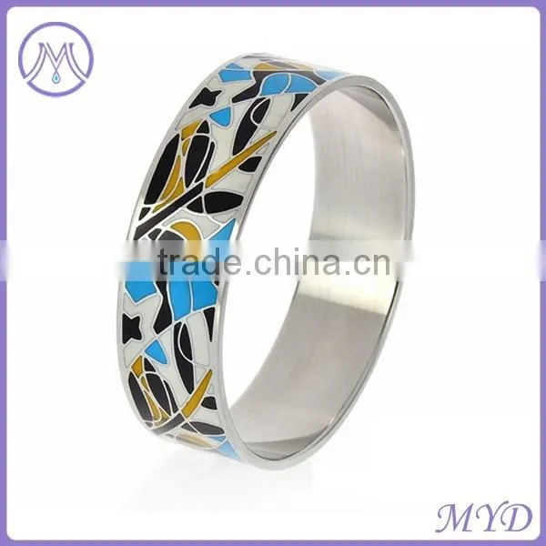 316L Stainless Steel Enamel MultiColor Bangle Bracelet photo-6