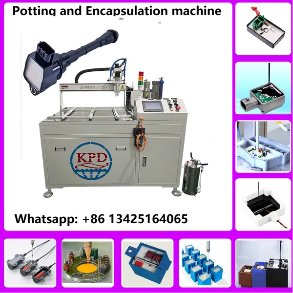 Automotive Cabling Harnessing and Connections glue dispensing machine with 2 part epoxy potting compound