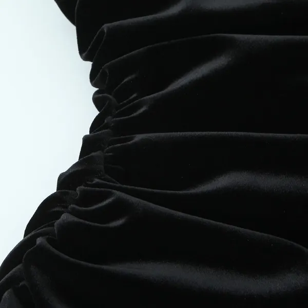 2025 New Fashionable Elegant Women's Clothing, Velvet Short Dress With Scarf Decoration