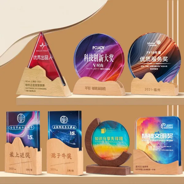 In-Stock Wholesale & Customization: Premium Wooden and Crystal Trophies—Outstanding Awards for Employee Appreciation and Service Recognition photo-2