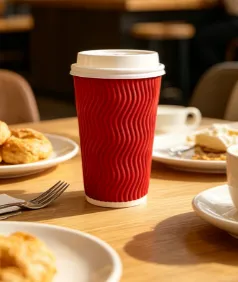 High-Quality 12oz Custom Ripple Wall Disposable Paper Cup for Coffee photo-3