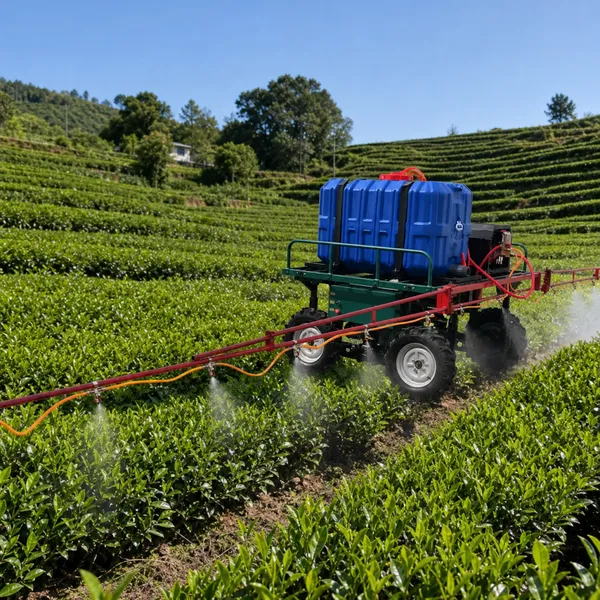 Self Propelled Electric Farm Sprayer With 600L Tank Remote Control Boom Spraying Equipment photo-3
