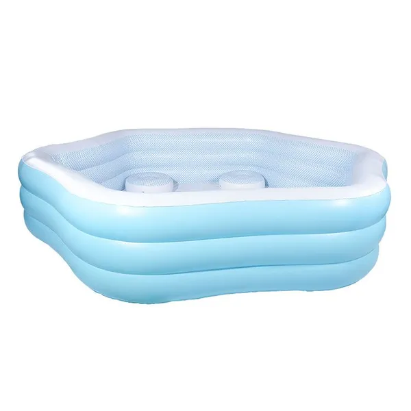Extra Large Inflatable Pool With Seats Pump for Backyard Garden Summer Water Party Thickened Heavy Duty Family Swimming Pool for Adults,