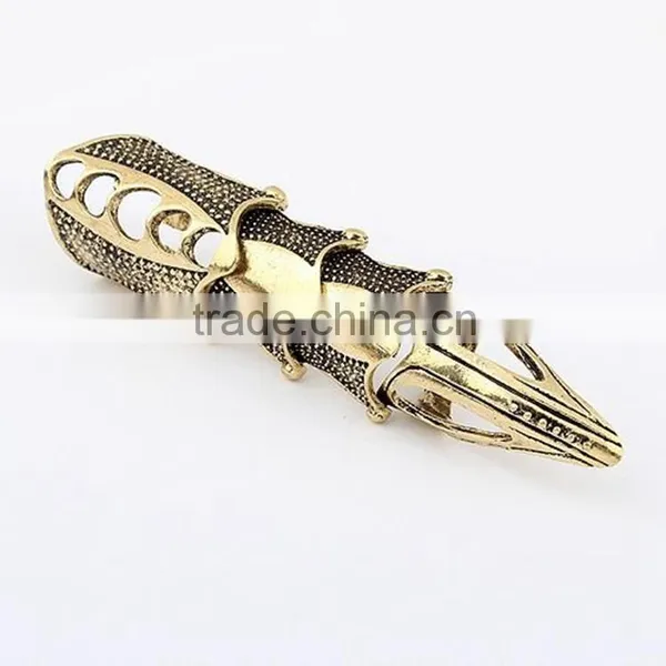 Beck Design Gothic Style Punk Rock Nail Gold Finger Jewelri Ring Quality Choice