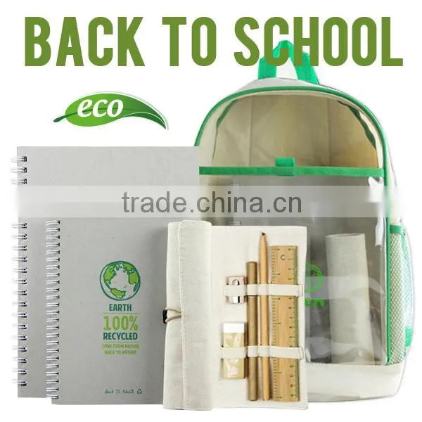 Eco friendly school backpack china wholesale with stationery inside