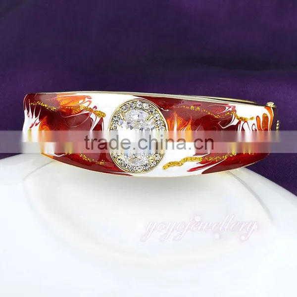 Red Enamel Female Fashion Fake Gold Hot Selling Sex Bangle photo-2