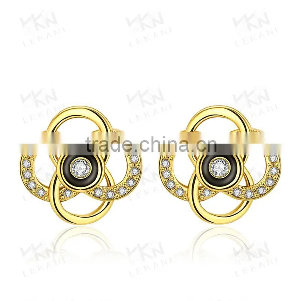 Rose Gold Plated Crystal Stone Jewelry Stud Earring photo-2
