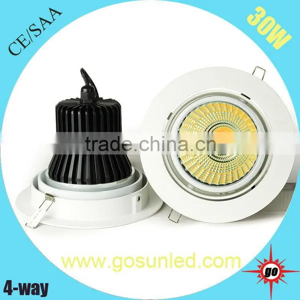 110v/230vAC 50/60Hz Recessed 30W 4-way LED Ceiling Downlight