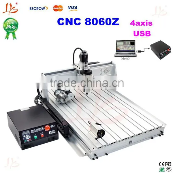 NEW !!! USB Port 1500W Cnc Router Milling Machine 6080Z-USB With 4 Axis for PCB, Acrylic, Wood, Metal, Aluminum photo-2