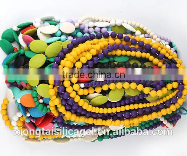 Silicone Chewable Necklace Wholesale/Food-safe Baby Enjoy Bead Necklace photo-4