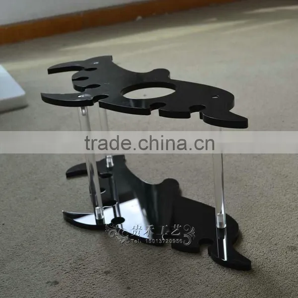 10mm Black Acrylic 3 Column Service Tray Wine Display Rack photo-6
