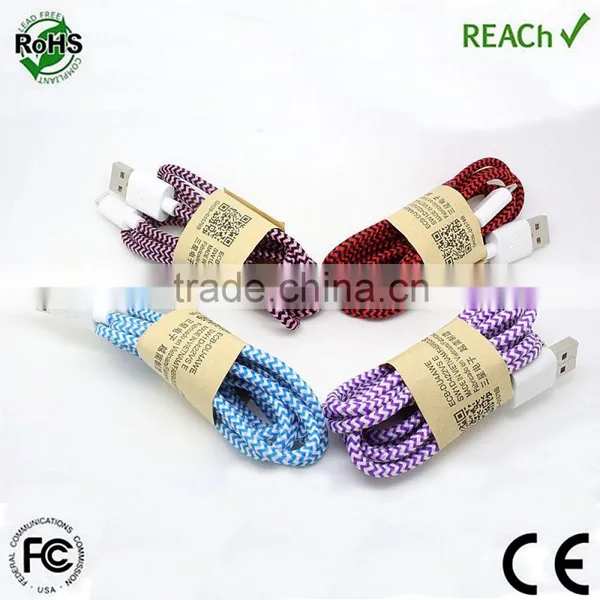 Braided Sync Data Micro Usb Cable 20awg Bulk photo-2