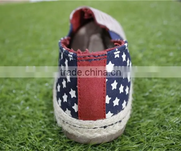 The Stars and Stripes Print Fashion Classic Canvas Stock Shoes photo-4