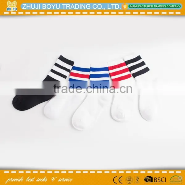 BY-161411 College Retro Style Ladies Athletic Socks; Young Girl Socks Crew Socks Striped Socks photo-3