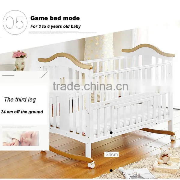 Baby Furniture Wood Children Bed Wooden Baby Cribs Pine Toddler Bed photo-4