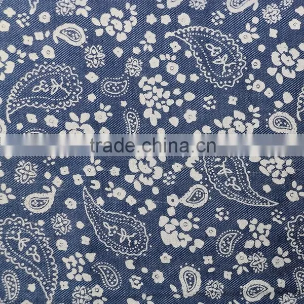 Polyester Cotton Pigment Printing Denim Fabric Prices Denim Shirting Fabric Printed Denim Fabric photo-3