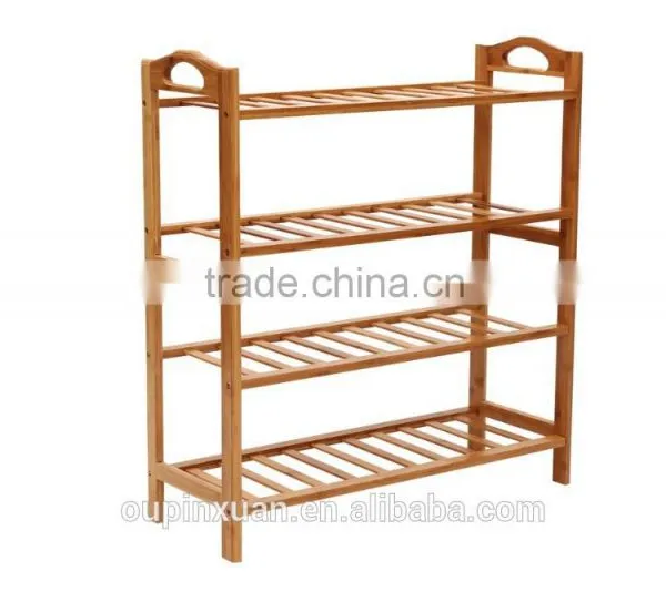 Pure Nature Bamboo Handmade Shoe Rack,Bamboo 4-tiers Shoe Rack for Shoes Showroom photo-3