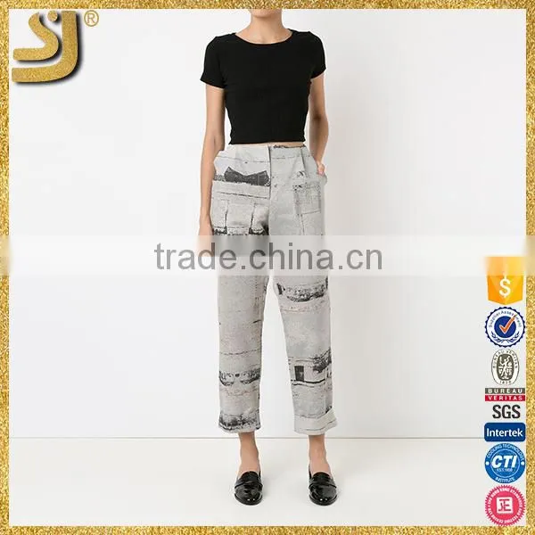 Fashion New Style Lady Pants Waisted Cropped Pants photo-2
