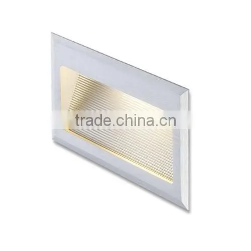 Rectangle Brushed Silver Led Step Light Recessed Wall photo-5